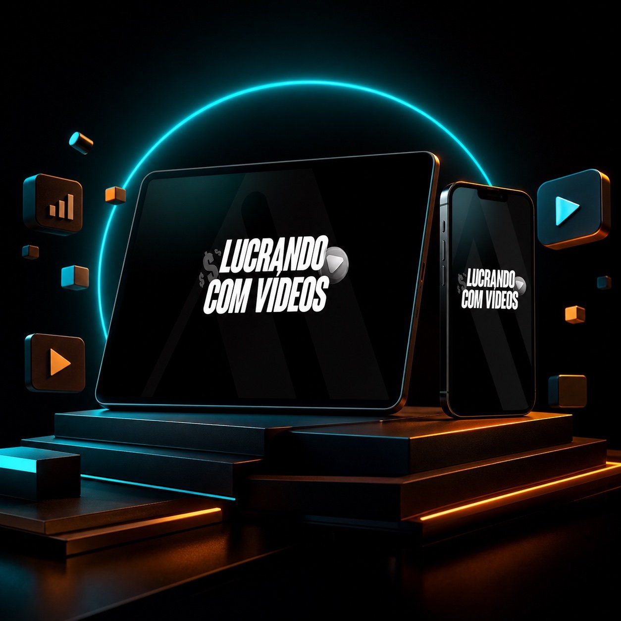 Mockup do curso Lucrando com Vídeos